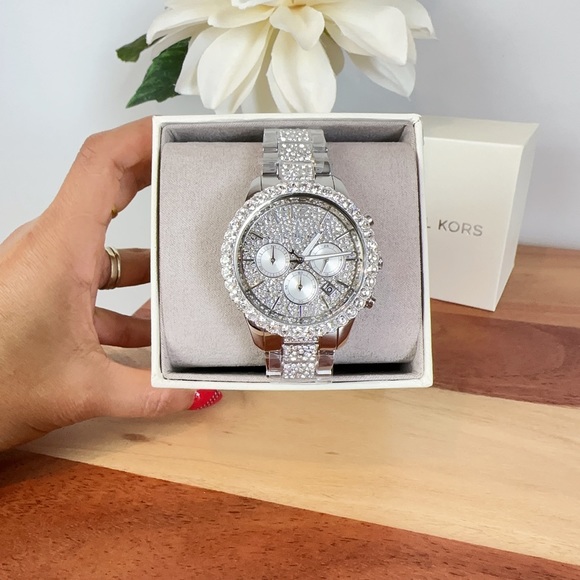 NWT Michael Kors Layton Chronograph Stainless Steel Watch 42mm - Picture 2 of 12